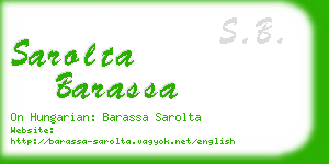 sarolta barassa business card